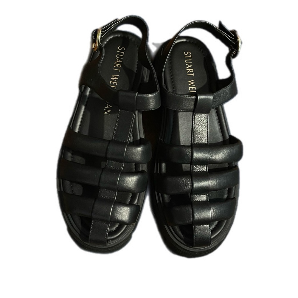 Preloved STUART WEITZMAN
Nolita Leather Fisherman Sandals - Black size 10 - Picture 3 of 13